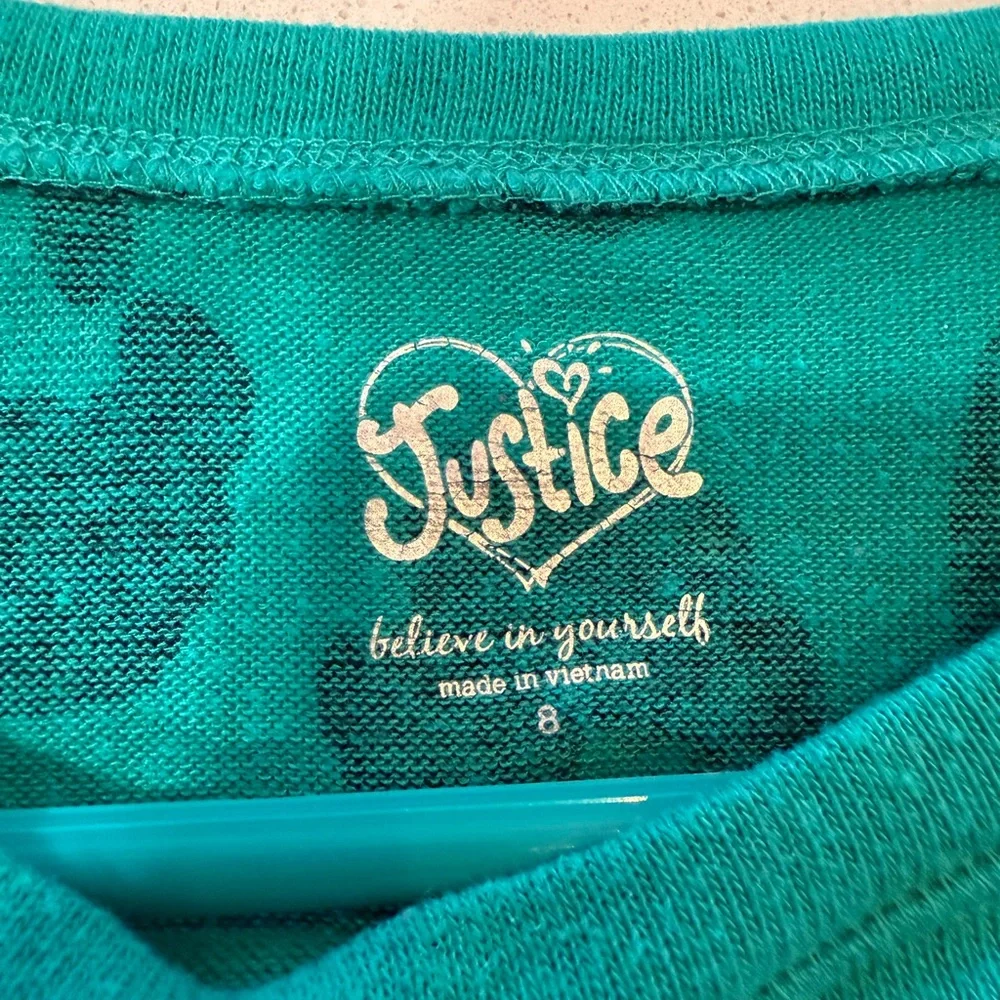 Justice Teal Patterned Sweater Y8
